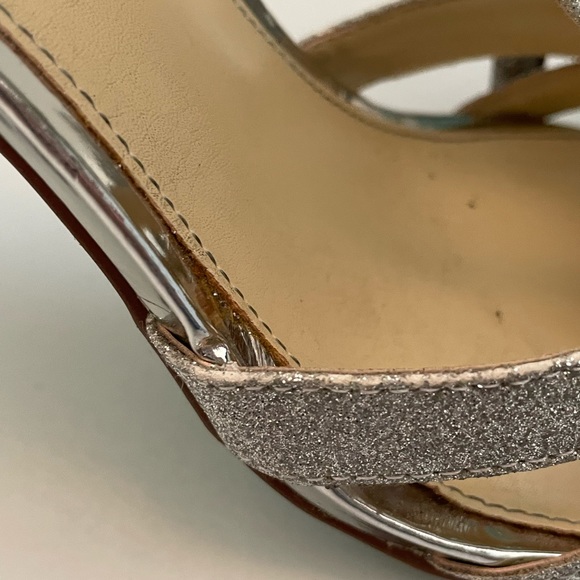 Betsey Johnson glitter party sandals in silver - Picture 4 of 9